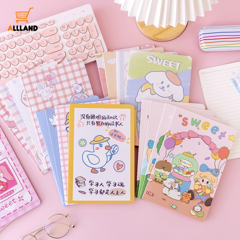 A5 Mini Kartun Es Krim Notebook/Siswa Lembut Garis Horizontal Copy Diary Planners/Saku Portabel Memo Pads Alat Tulis Sekolah