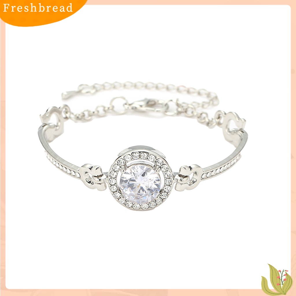 &lt; Freshbread &gt; Women Bracelet Sparkling Vibrant Color Lobster Clasp Design Adjustable Dengan Rantai Ekstensi Alloy Berlian Imitasi Bersinar Gelang Wanita Perhiasan Hadiah Untuk Perempuan