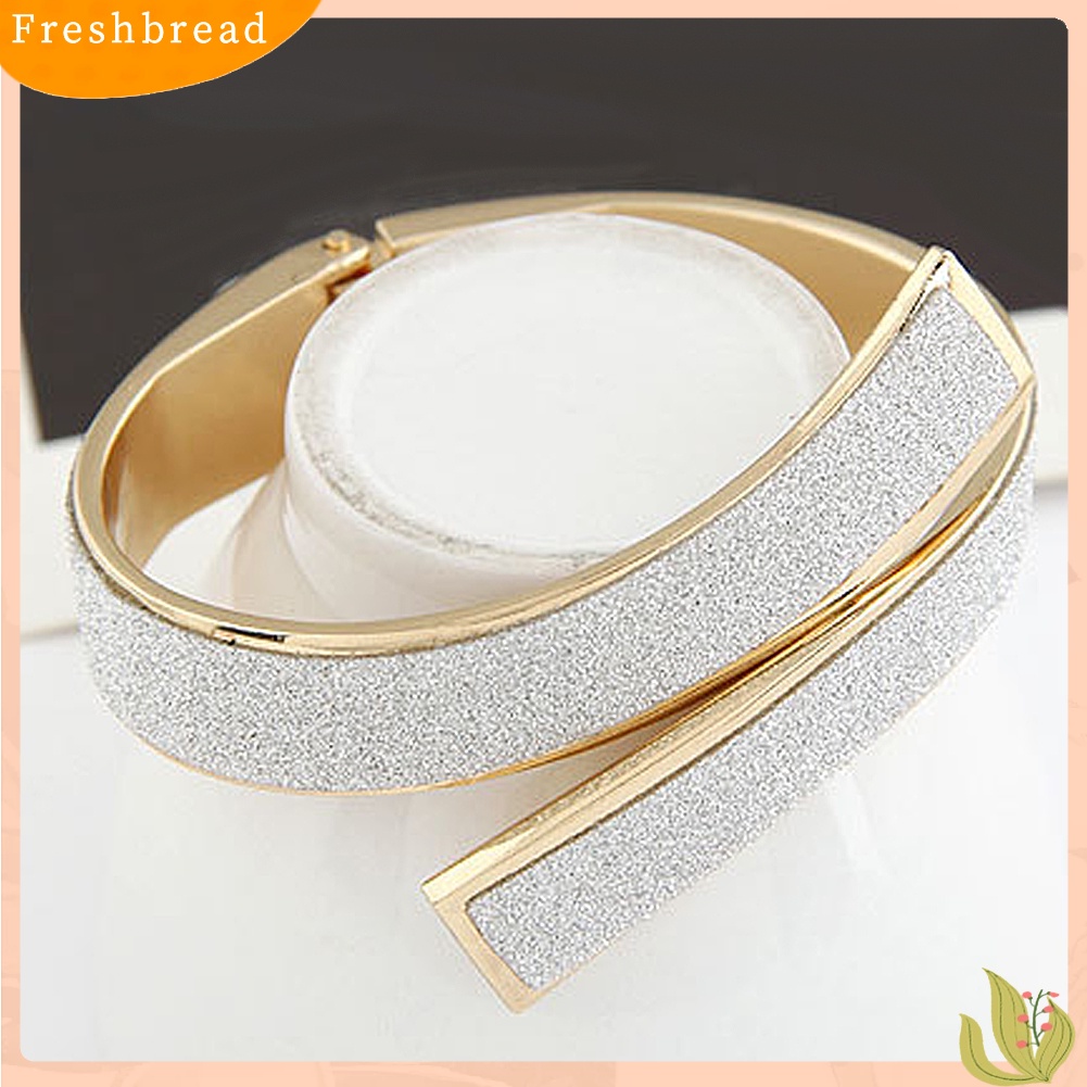 &lt; Freshbread &gt; Fashion Wanita Sederhana Elegan Glitter Terbuka Manset Gelang Bangle Perhiasan Hadiah