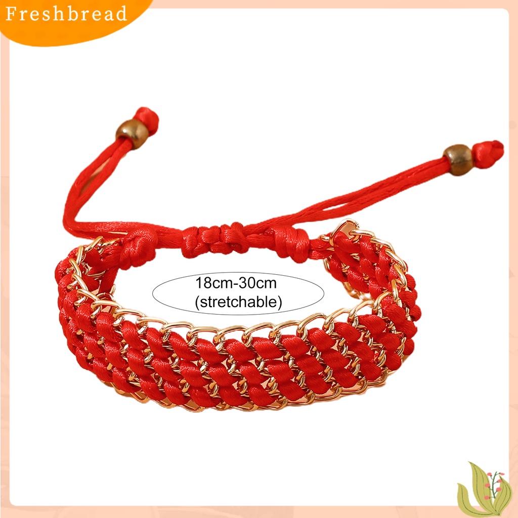 &lt; Freshbread &gt; Gelang Fashion Desain Kepang Geometris Artistik Merah Gelang Pasangan Untuk Dekorasi