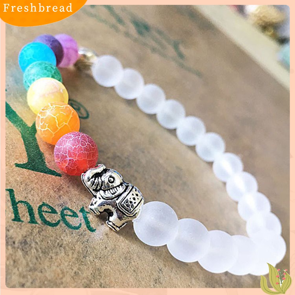 &lt; Freshbread &gt; 7warna Pesona Gerinda Matte Beads Gajah Gelang Yoga Energi Bangle Perhiasan