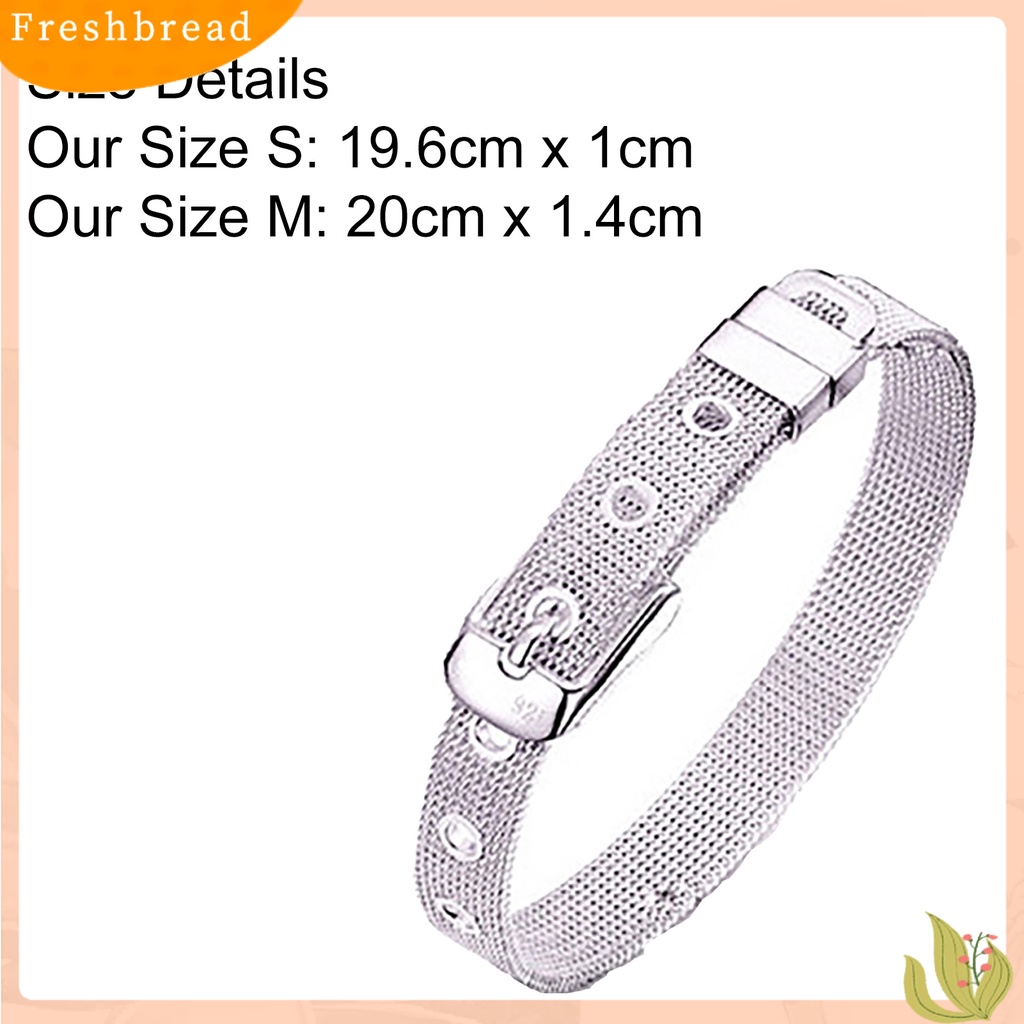 &lt; Freshbread &gt; Gelang Adjustable Pengerjaan Halus Silver Plated Adjustable Belt Gesper Untuk Pakaian Sehari-Hari