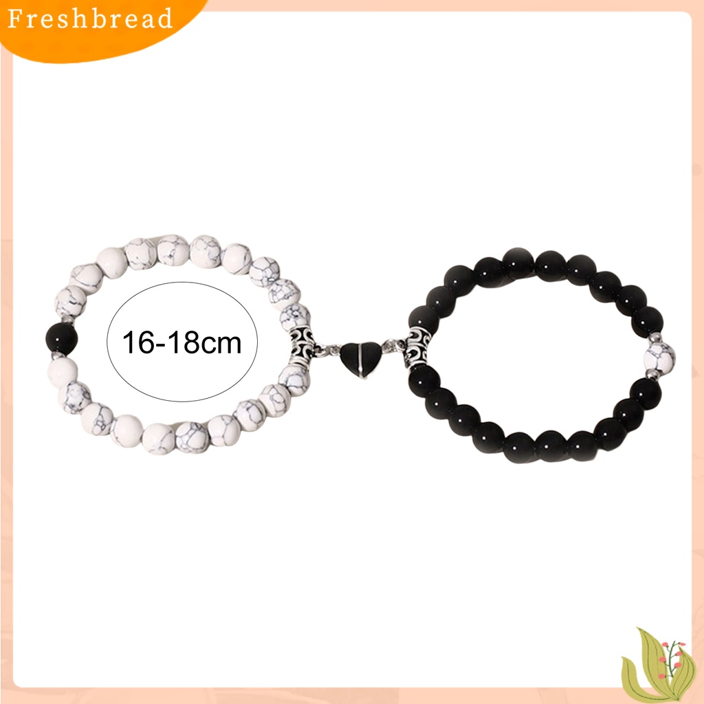 &lt; Freshbread &gt; 1pasang Gelang Manik Trendi Minimalis Tahan Aus Ringan Sentuhan Kulit Sehari-Hari Memakai Putih Pirus Hitam Putih ic Cinta ic Bracelets