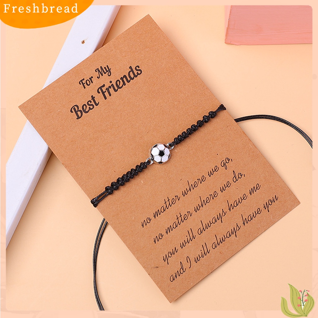 &lt; Freshbread &gt; Gelang Persahabatan Sepak Bola Dikepang Keren Adjustable Bola Gelang Perhiasan Hadiah