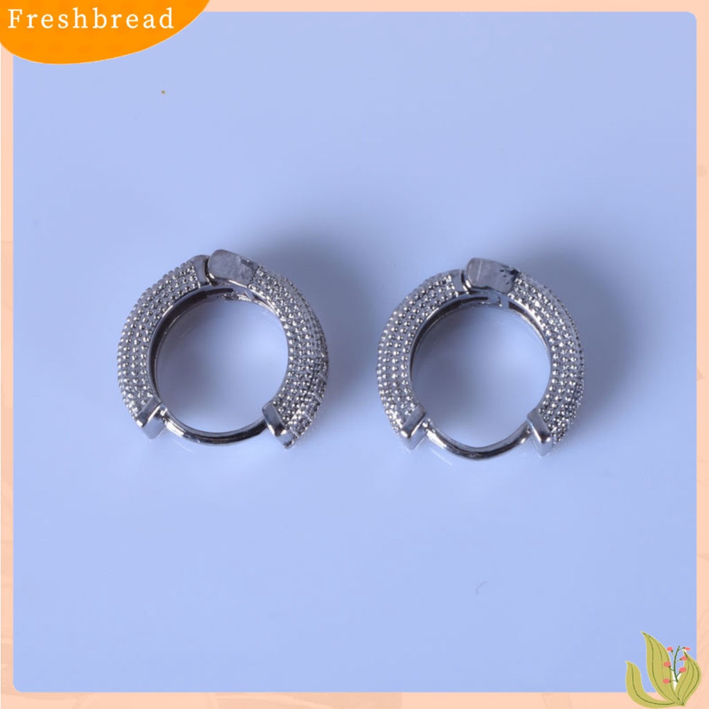 &lt; Freshbread &gt; Wanita Berlian Imitasi Penuh Hias Cubic Zirconia Ear Stud Earrings Perhiasan Aksesori