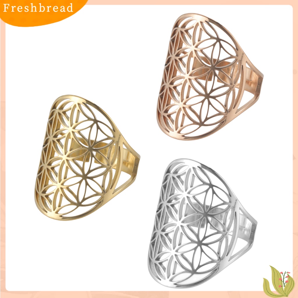 &lt; Freshbread &gt; Indah Trendi Cincin Berongga Keluar Tahan Aus Sederhana Vintage Unisex Cincin Pakaian Sehari-Hari