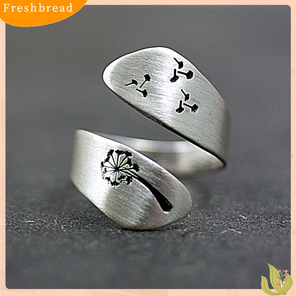 &lt; Freshbread &gt; Sederhana Wanita Dandelion Spiral Pembukaan Jari Cincin Adjustable Pesta Perhiasan Hadiah