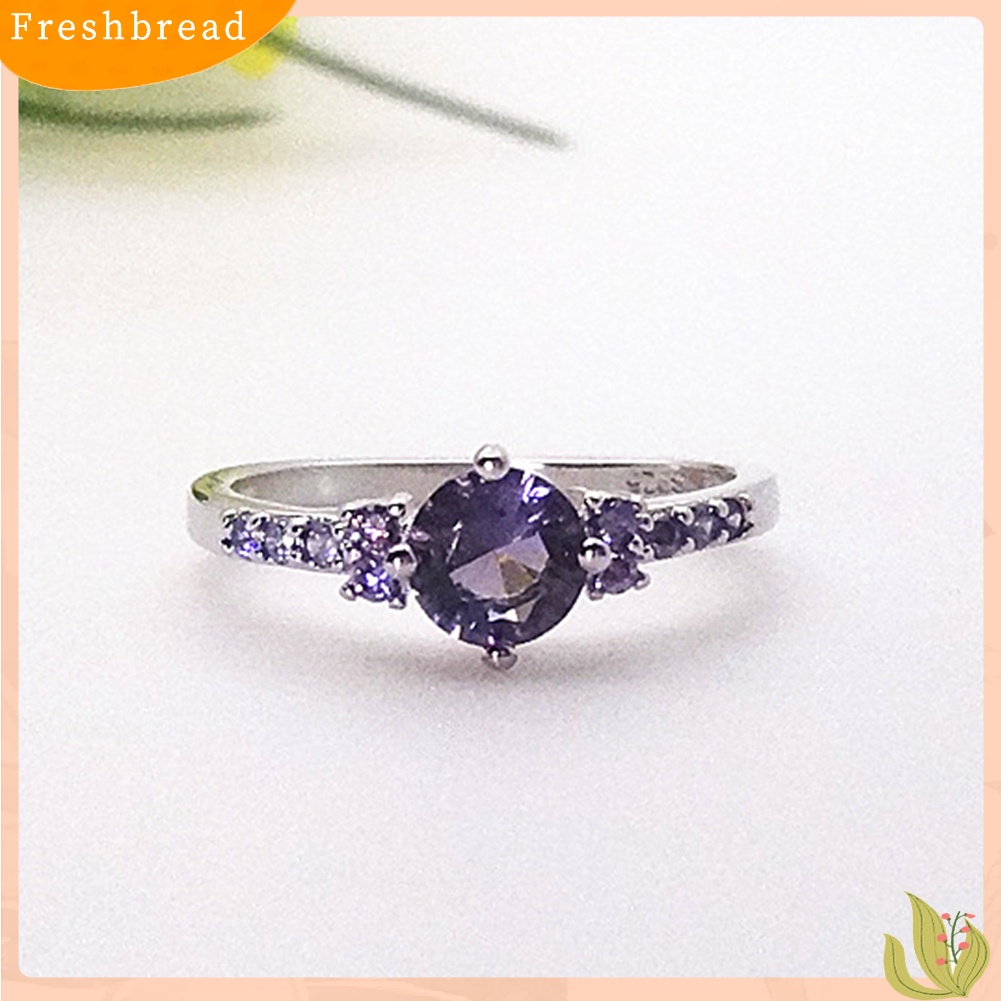 &lt; Freshbread &gt; Mewah Wanita Faux Amethyst Bertatahkan Jari Cincin Pernikahan Pertunangan Perhiasan Hadiah