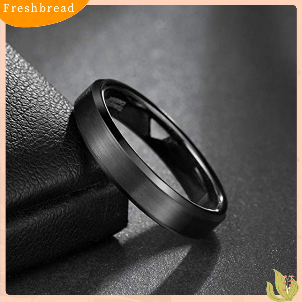 &lt; Freshbread &gt; Pernikahan Pertunangan 4mm Tungsten Carbide Band Cincin Pria Wanita Jari Perhiasan Hadiah