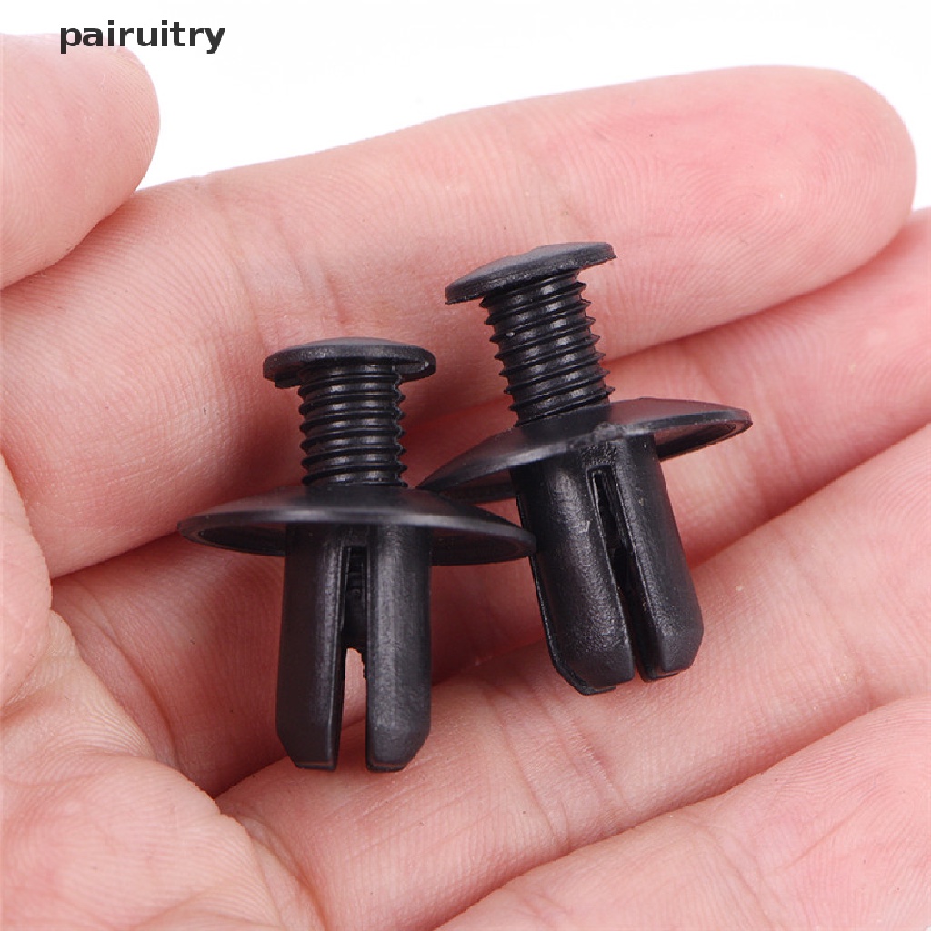 Prt 50pcs 8mm Auto Car Bumper Fender Holder Push Hitam Klip Plastik Pengikat PRT