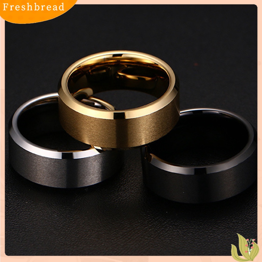 &lt; Freshbread &gt; 8mm Cincin Casual Unisex Warna Solid Tidak Mudah Pecah Aksesoris Cincin Jari Nyaman Untuk Outdoor