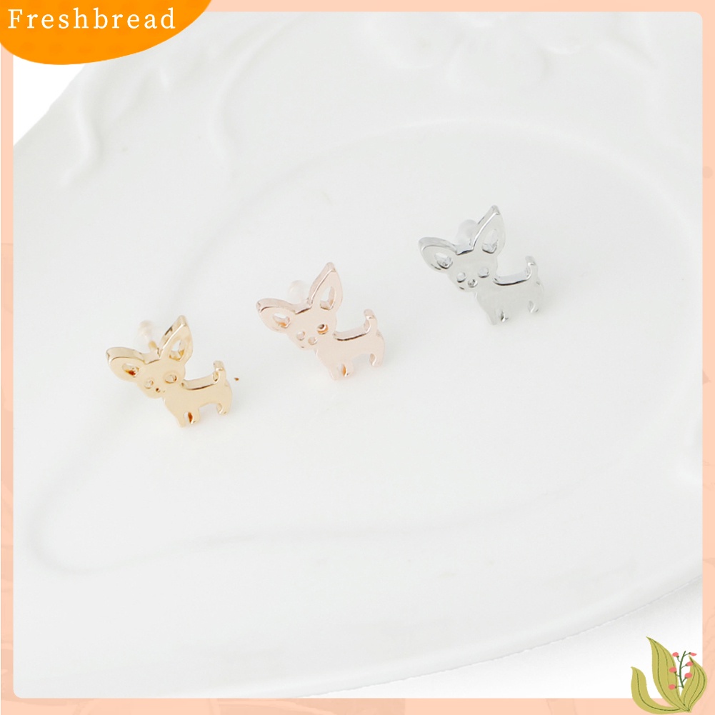 &lt; Freshbread &gt; Fashion Wanita Chihuahua Stud Earrings Lucu Telinga Anjing Giwang Tindik Perhiasan Hadiah