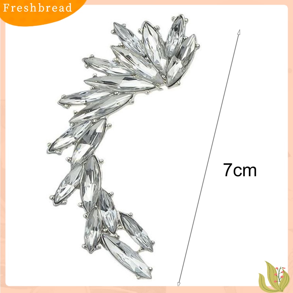 &lt; Freshbread &gt; 1Pc Klip Anting Boho Daun Berlian Imitasi Berlebihan Tahan Lama Berkilau Manset Telinga Untuk Pesta