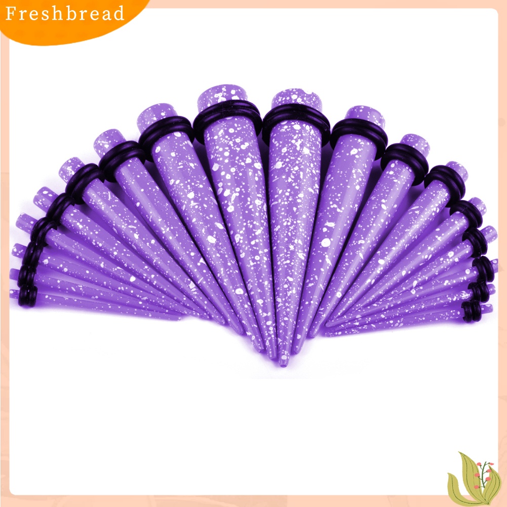 &lt; Freshbread &gt; 18Pcs Unisex Acrylic Gauge Ear Stretcher Taper Expander Spike Piercing Perhiasan