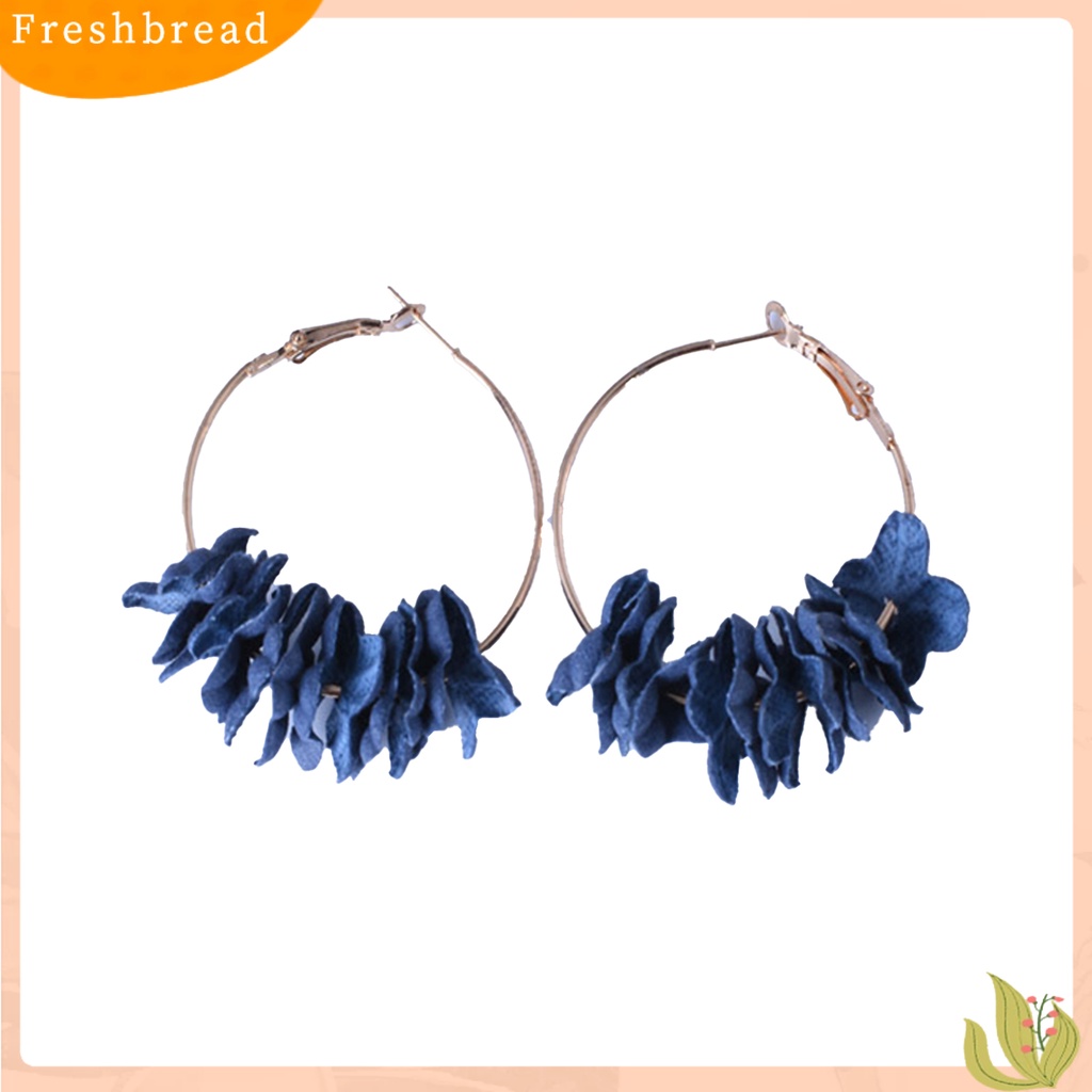 &lt; Freshbread &gt; 2Pcs Wanita Gadis Eardrop Kelopak Anting Hoop Perhiasan Fashion Sederhana Untuk Pesta