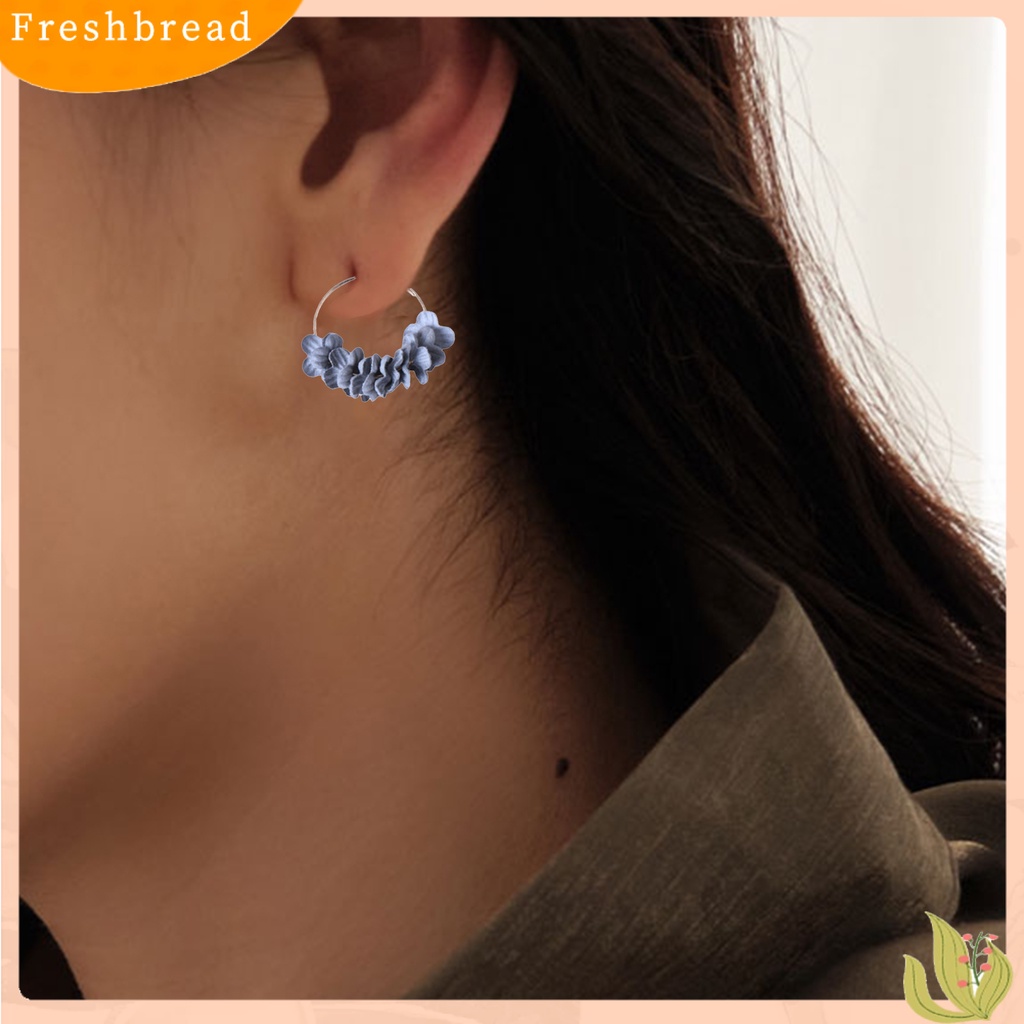 &lt; Freshbread &gt; 2Pcs Wanita Gadis Eardrop Kelopak Anting Hoop Perhiasan Fashion Sederhana Untuk Pesta