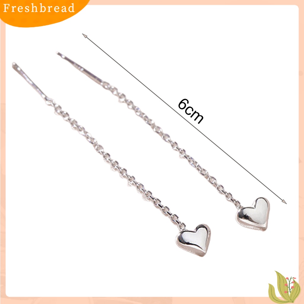 &lt; Freshbread &gt; 1pasang Tindik Temperamen Ringan Lady Earrings Jantung Kecil Panjang Rumbai Drop Earrings Aksesoris Perhiasan