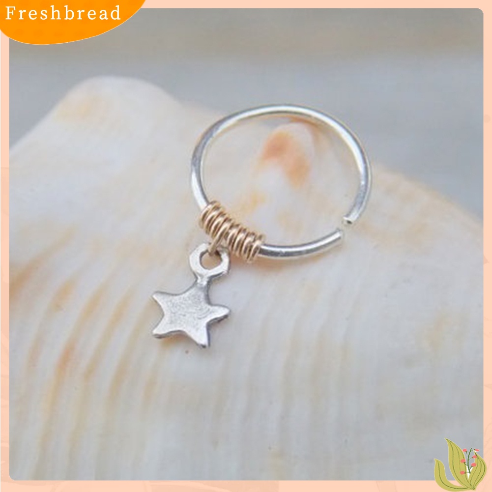 &lt; Freshbread &gt; 1pc Cincin Lady Tembaga Alloy Bintang Liontin Tulang Rawan Hoop Piercing Telinga Atas Stud