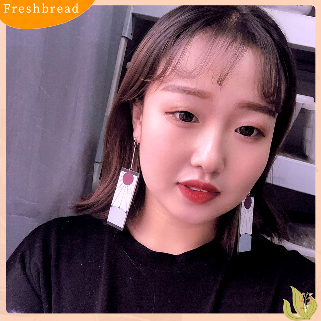 &lt; Freshbread &gt; Anting Stud Bentuk Persegi Panjang Drop Desain Anime Anting Aksesori Perhiasan Anime Akrilik Untuk Pakaian Sehari-Hari