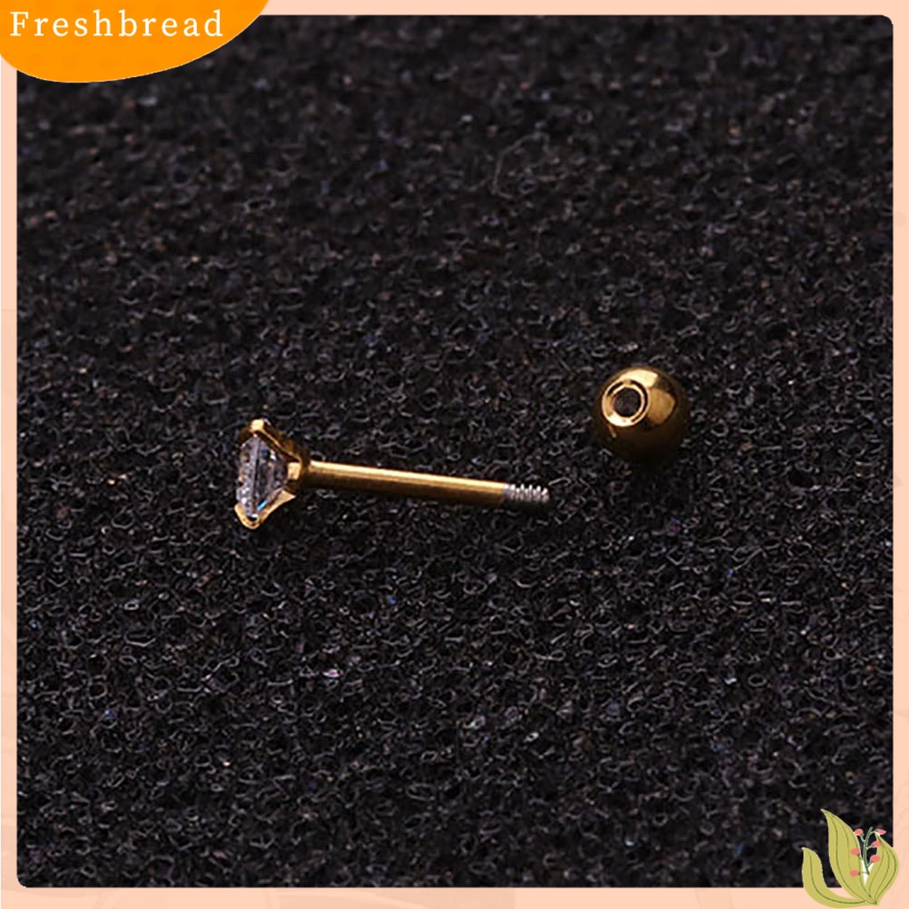 &lt; Freshbread &gt; 1Pc Anting Wanita Cubic Zirconia Kecil Perhiasan Aksesori Shiny Colorful Stud Earring Untuk Belanja