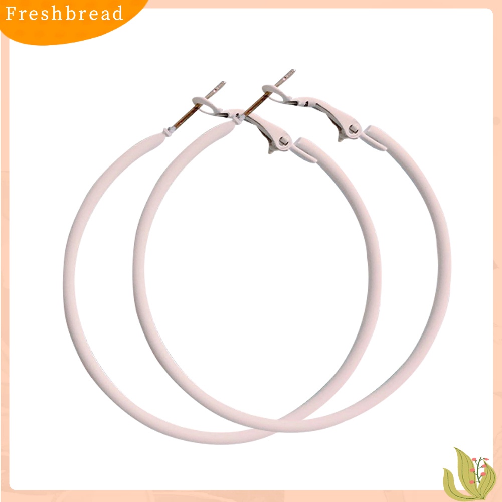 &lt; Freshbread &gt; Kreatif Lingkaran Besar Pesona Anting Hoop Warna Permen Wanita Pesta Perhiasan Hadiah