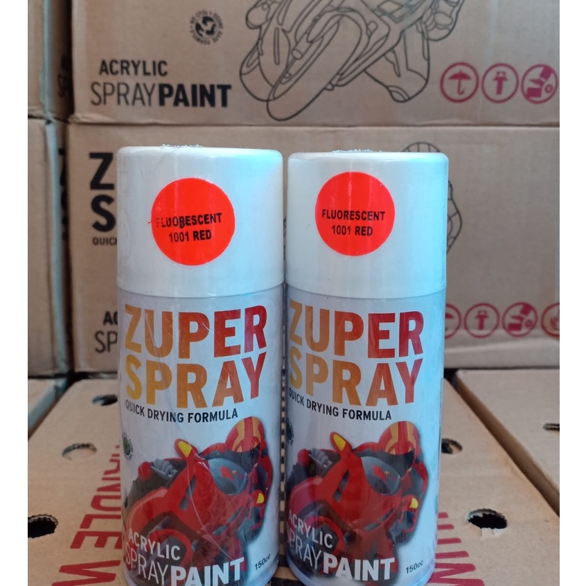 Zuper Spray Paint Pilok Pilox Warna Stabilo Red / Fluorescent Red / Stabilo Merah (P 1001) 150cc/150ml