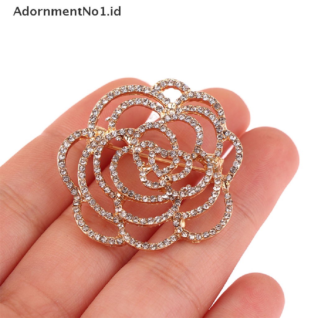 [AdornmentNo1] 1pc Bros Kerah Bunga Camelia Untuk Wanita Syal Gesper Pin Brooch [ID]