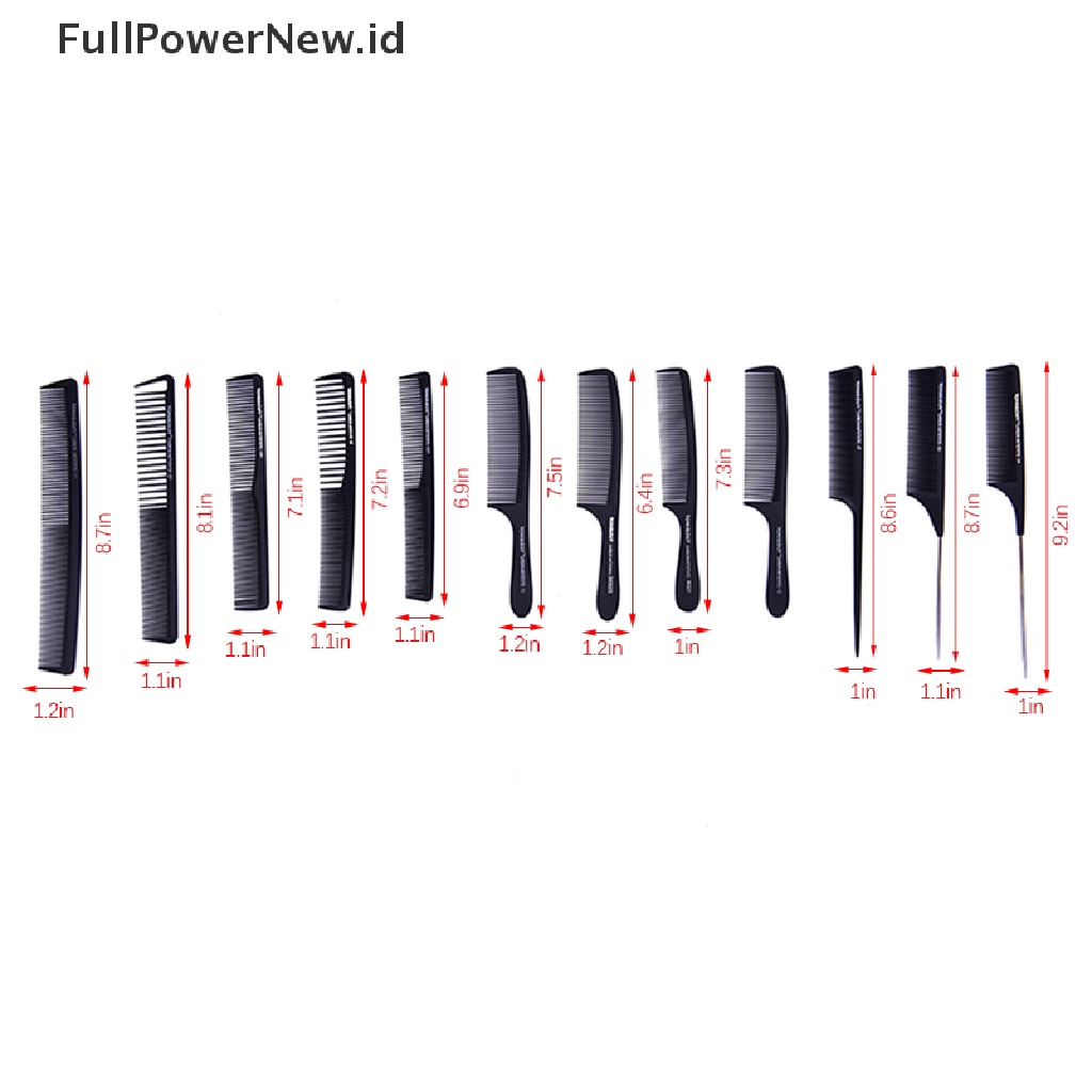Power 11gaya Sisir Salon Profesional Hairdressing Carbon Antistatic Cutg Comb ID