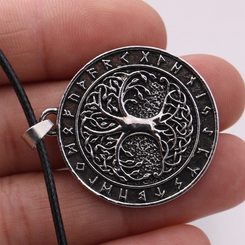 Viking Odin Norse Amulet Rune Trinity Knot Kalung Wicca Pohon Kehidupan Necklaces Jewelry