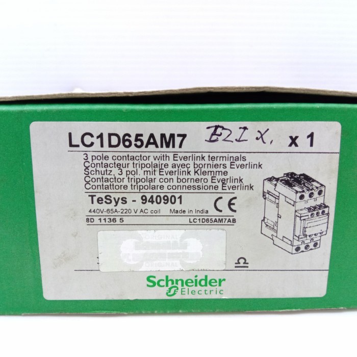 CONTACTOR LC1D65AM7 SCHNEIDER 220V