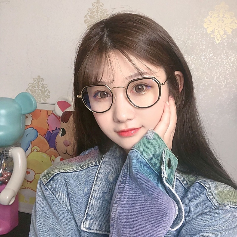Kacamata Anti Biru Poligonal Baru Gaya Korea Logam Bingkai Penuh Kacamata Wanita
