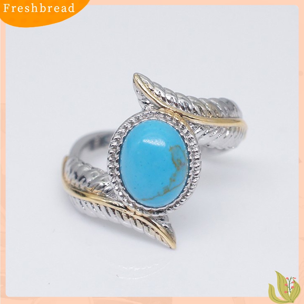 {In Stock} Mewah Wanita Faux Turquoise Hias Bulu Cincin Cocktail Pesta Perhiasan Hadiah