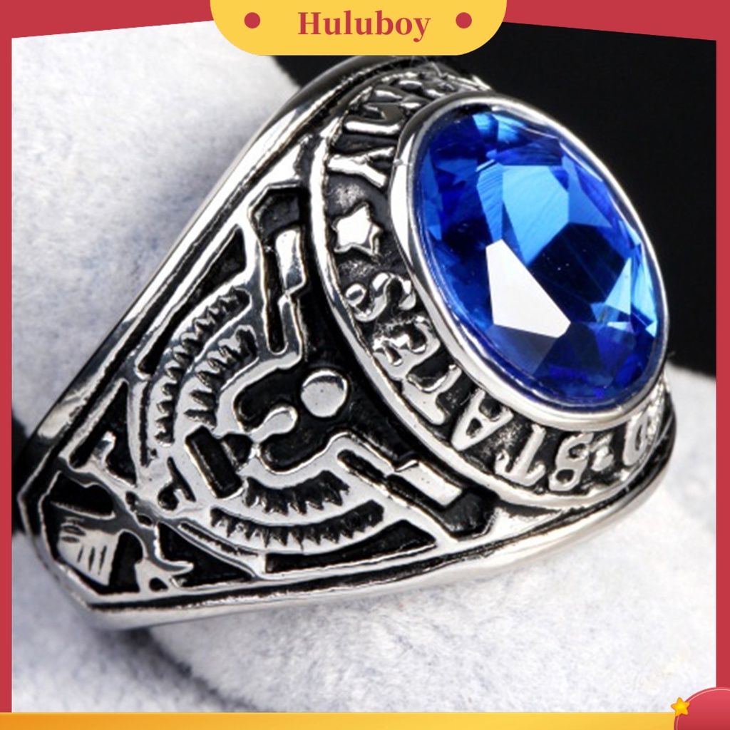 {Ready Stock} Cincin Punk Bentuk Oval Hias Berlian Imitasi Punk Klasik Ring Untuk Pesta
