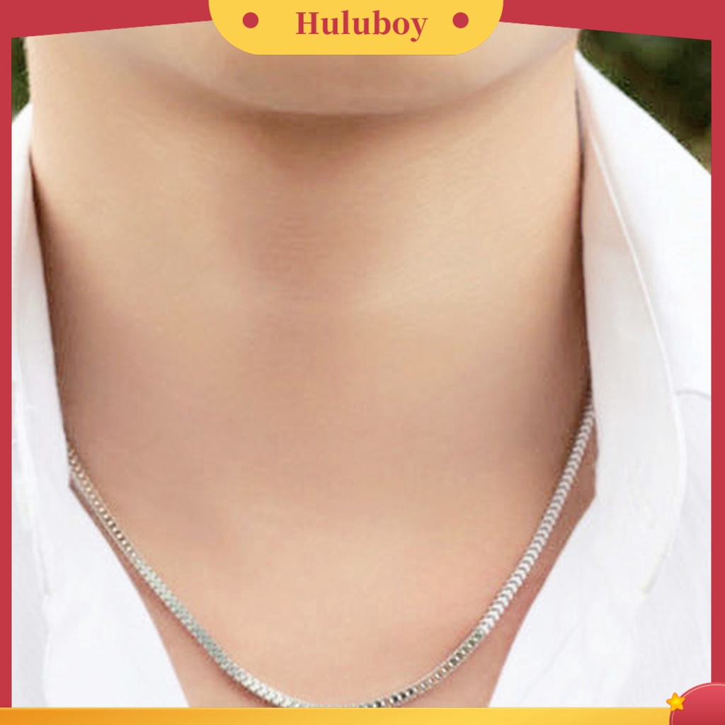 {Ready Stock} Perhiasan Kalung Rantai Kotak Sterling Silver Unisex 1.4mm16.18.20.22.24inch 925 Untuk Pesta Pernikahan