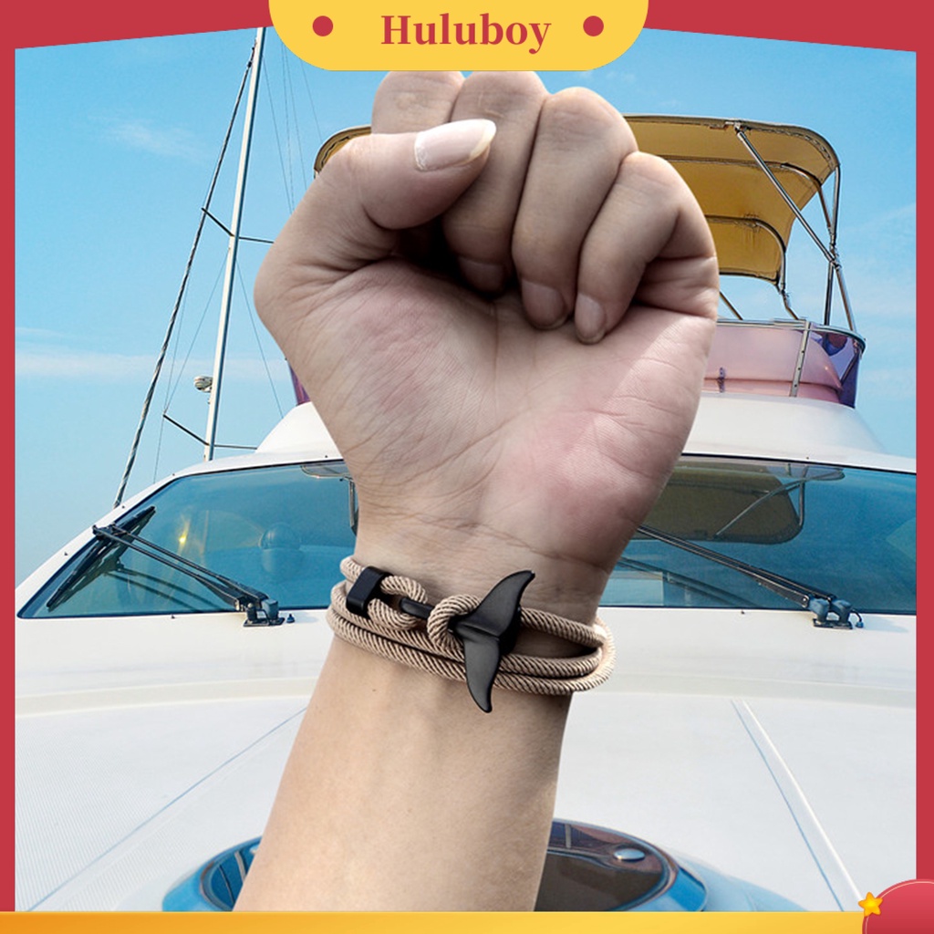 {Ready Stock} Hiu Gesper Adjustable Couple Gelang Multilayer Handmade Wanita Pria Tali Gelang Perhiasan Aksesoris