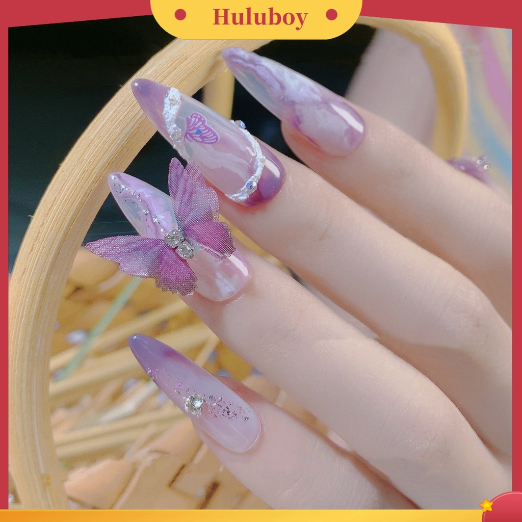 {In Stock} 6Pcs Dekorasi Kuku 3D Tampilan Realistis Warna Vibrant Mempesona Efek Visual Dapat Dilepas Aplikasi Lebar Aksesoris Nail Art Butterfly 3D Dekorasi Kuku Untuk Salon Kuku