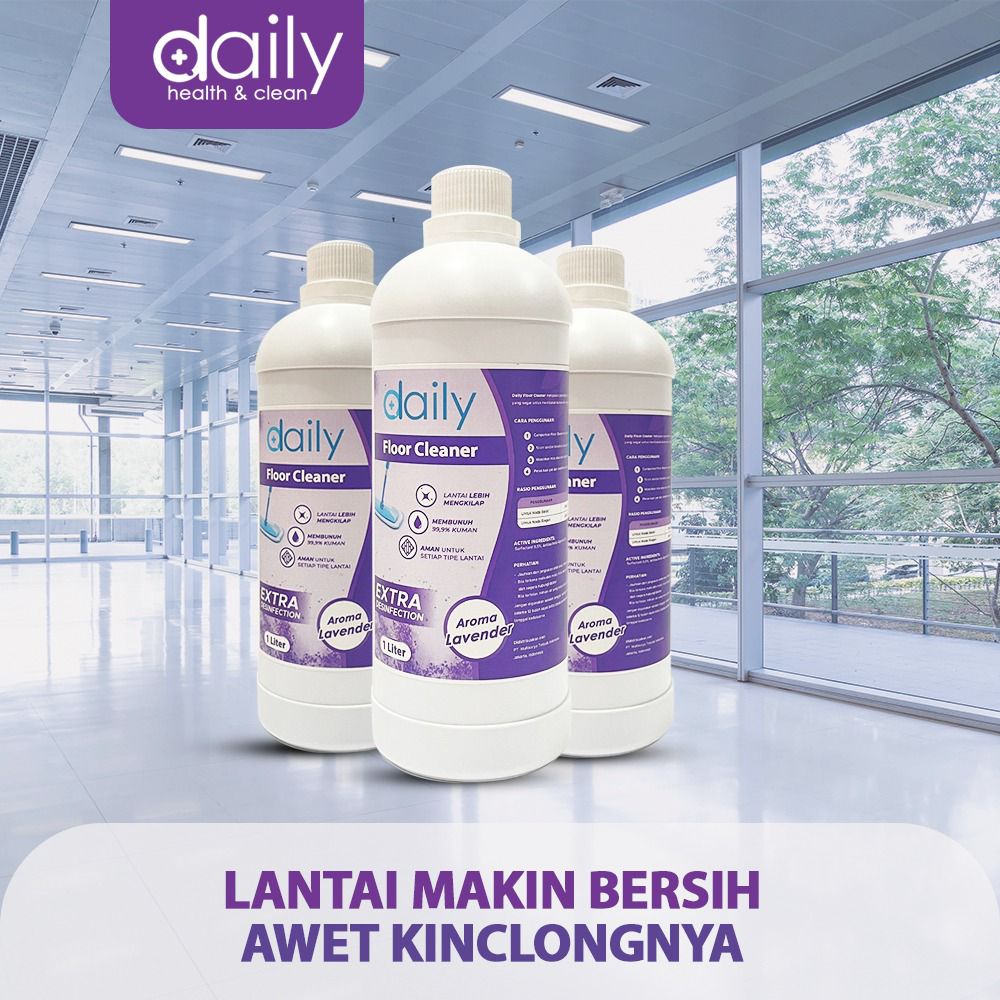 DAILY FLOOR CLEANER ANTIBACTERIAL 1 LITER / SABUN PEMBERSIH LANTAI WANGI