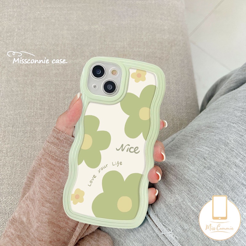 Casing OPPO A96 A95 A17 A57 A77 A16K A52 A16 A55 A17K A76 A16s A78 A54 A74 A3s A53 A7 A5s A77s A15 A5 A1k A12 A9 Reno 8T 7 6 8Z 7Z Fresh Flowers Soft Tpu Wavy Edge Sarung Cover