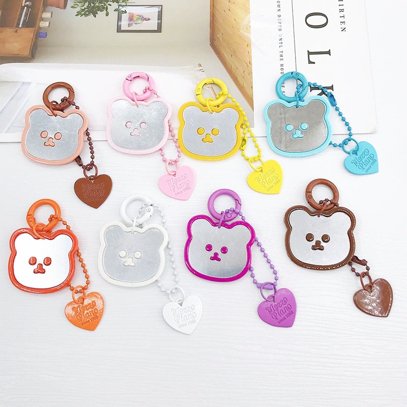 Kartun Beruang Cermin Charms Liontin DIY Aksesoris Untuk Airpods Inpods Untuk OPPO Untuk Redmi Untuk Samsung Bluetooth Earphone Case Cover