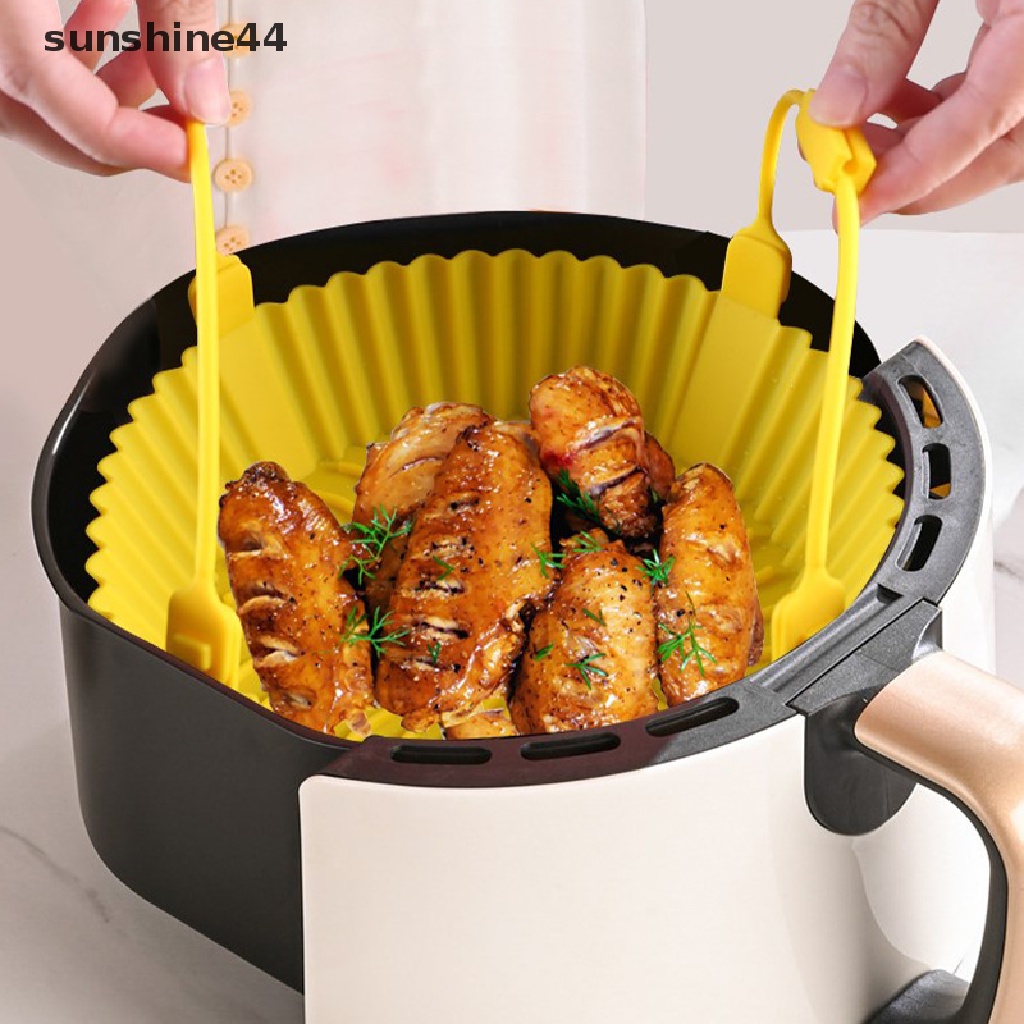 Sunshine Airfryer Silicone Square Basket Silicone Tray Untuk Airfryer Mudah Bersih Dish Liner Pizza Plate Grill Pan Mat Air Fryer Aksesoris ID