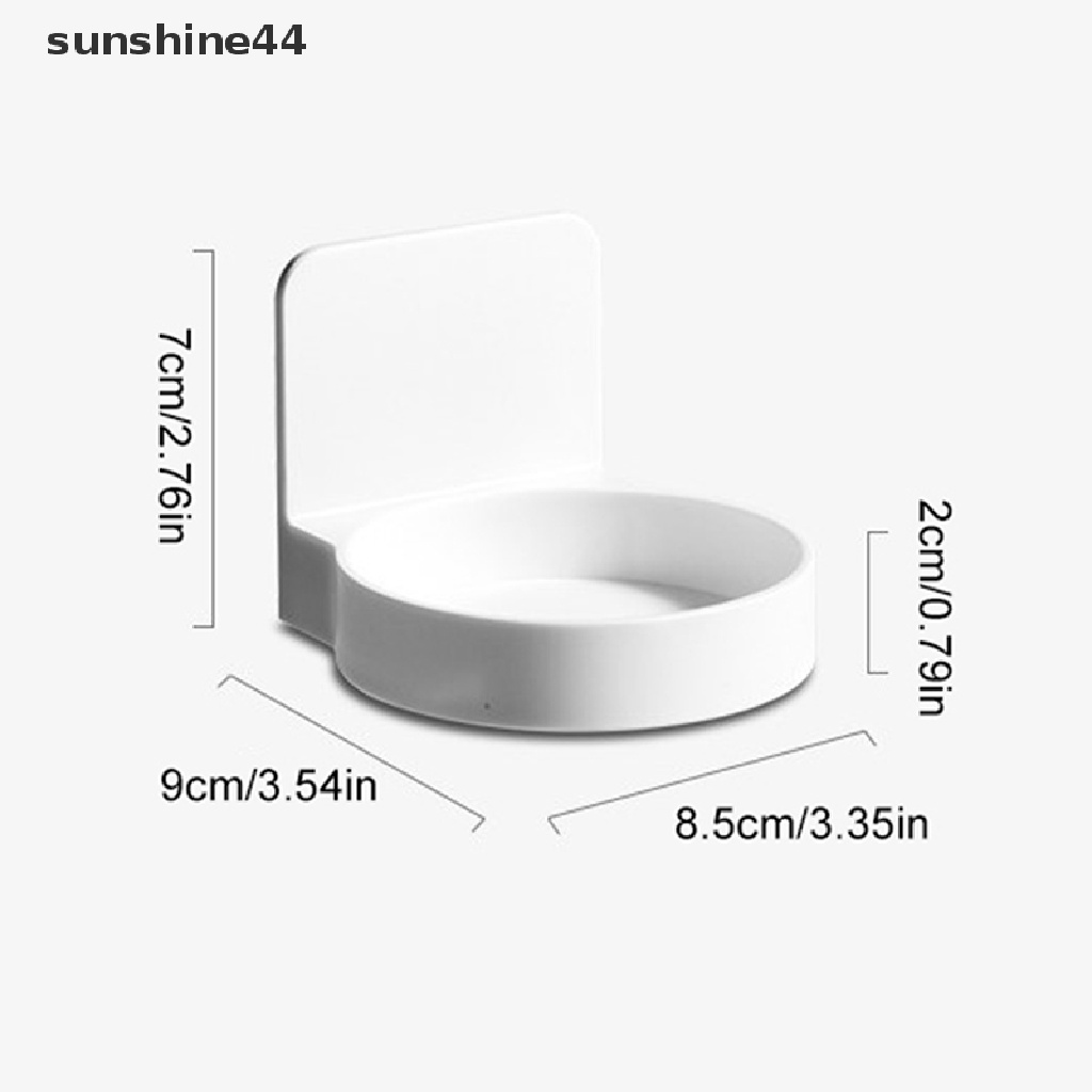 Sunshine Bathroom Storage Self Adhesive Botol Holder Tray Bulat Tempel Dinding Penyangga ID