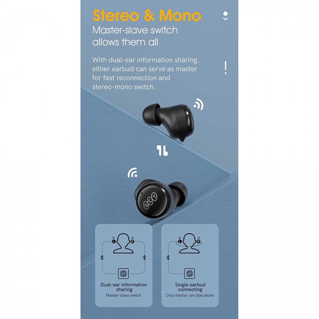 QCY 17 TWS Earphone Wireless Bluetooth with Charging Case