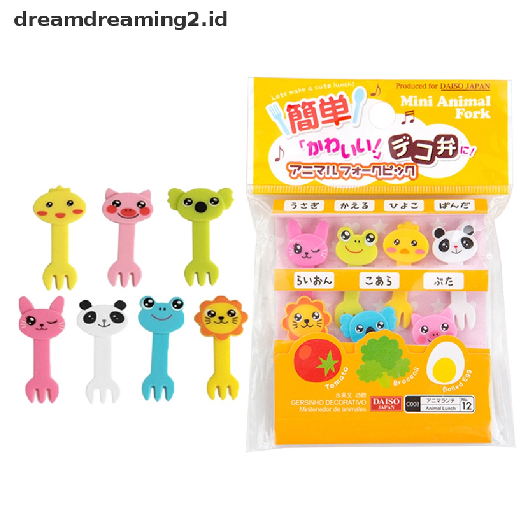 (hot) 1set Animal Kingdom Garpu Buah Kue Dessert Pick Tusuk Gigi Bento Lunches Party//