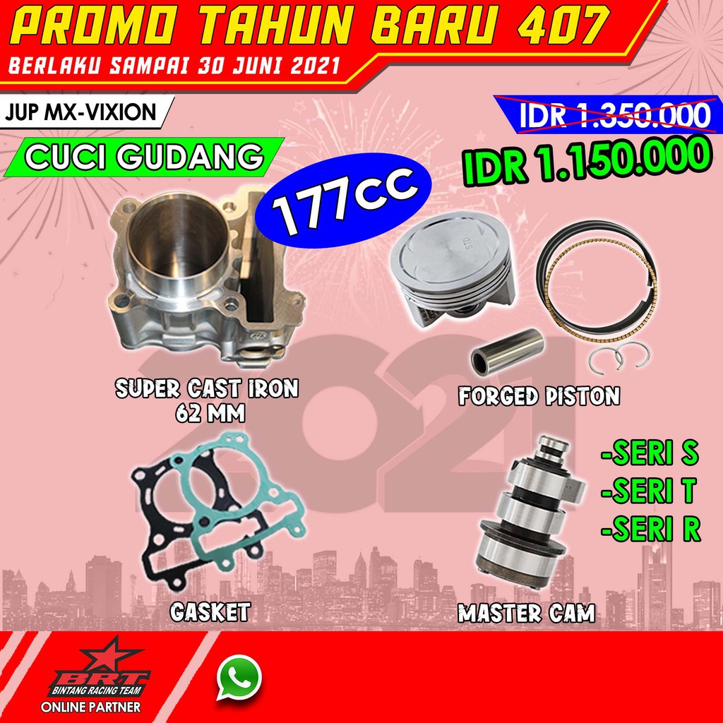 BLOK JUPITER MX / VIXION OLD / MX KING BRT  CASTING IRON + FORGED PISTON + CAMSHAFT 100% ORIGINAL