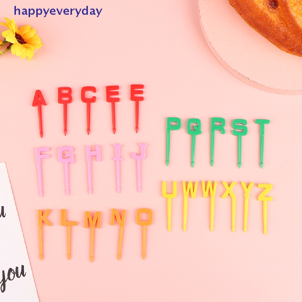 [happy] Garpu Buah Makanan Mini Unicorn Huruf Alfabet Kartun Tusuk Gigi Dessert Forks [ID]