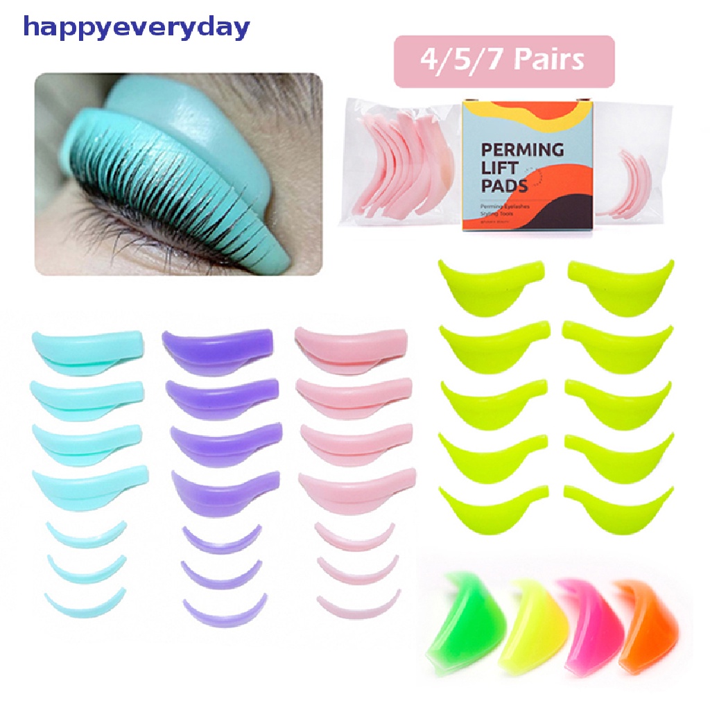 [happy] 4per5/7pasang Lash Lift Rod Pads Eyelash Perm Lift Silicone Pads Lifg Tools [ID]