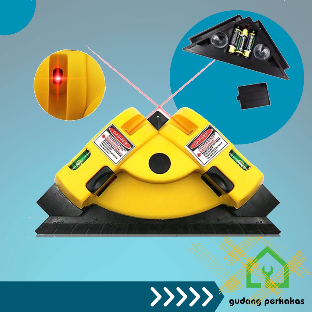 Laser Garis Proyeksi Persegi Sudut Siku Vertikal dan Horisontal