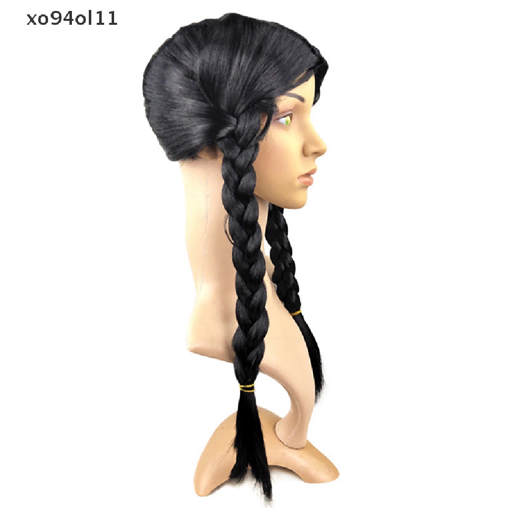 Xo Rabu Addams Cosplay Wig Untuk Gadis Dikepang Ganda Wig Kostum Halloween Karnaval Alat Peraga Aksesoris Pesta OL