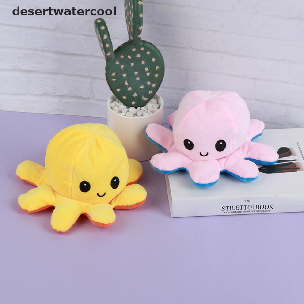 Deid Boneka Gurita Emosi Wajah Berubah Dua Sisi Flip Reversible Plush Toy Doll  Martijn