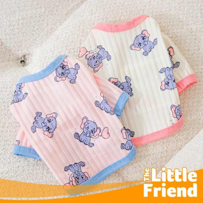 Baju Anjing Kucing Kaos Tipis dan Dingin Motif Cute Baby Elephant